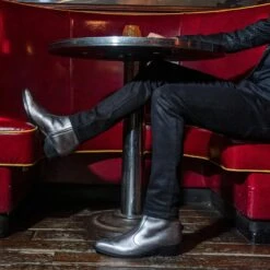 Richards – Silver Leather Zip Boots -Straight To Hell ric sil men thumb 2
