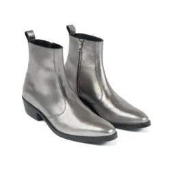 Richards – Silver Leather Zip Boots 11 Richards – Silver Leather Zip Boots -Straight To Hell ric sil men w 3