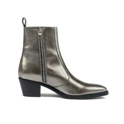 Richards – Silver Leather Zip Boots – 15 Year Anniversary
