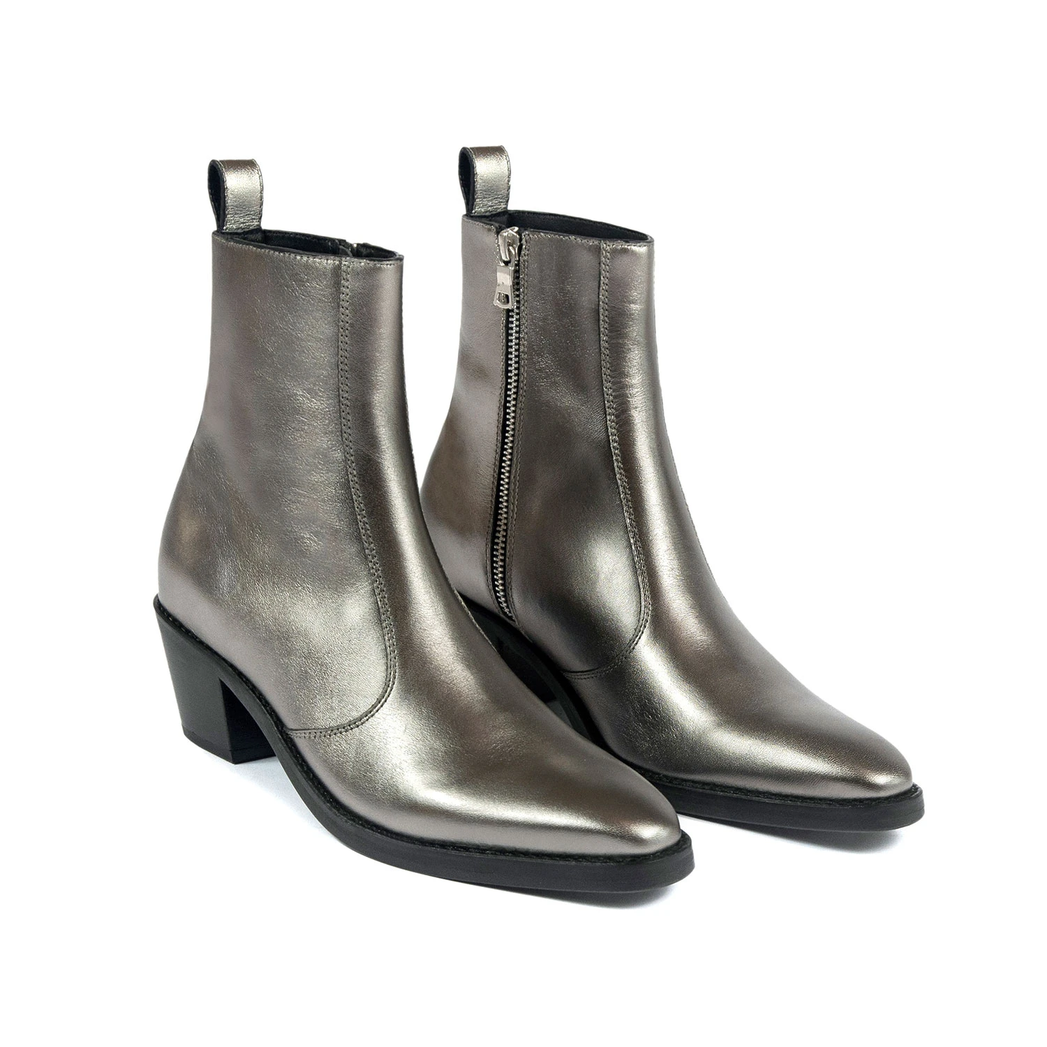 Richards – Silver Leather Zip Boots – 15 Year Anniversary 3 Richards – Silver Leather Zip Boots – 15 Year Anniversary - Image 3