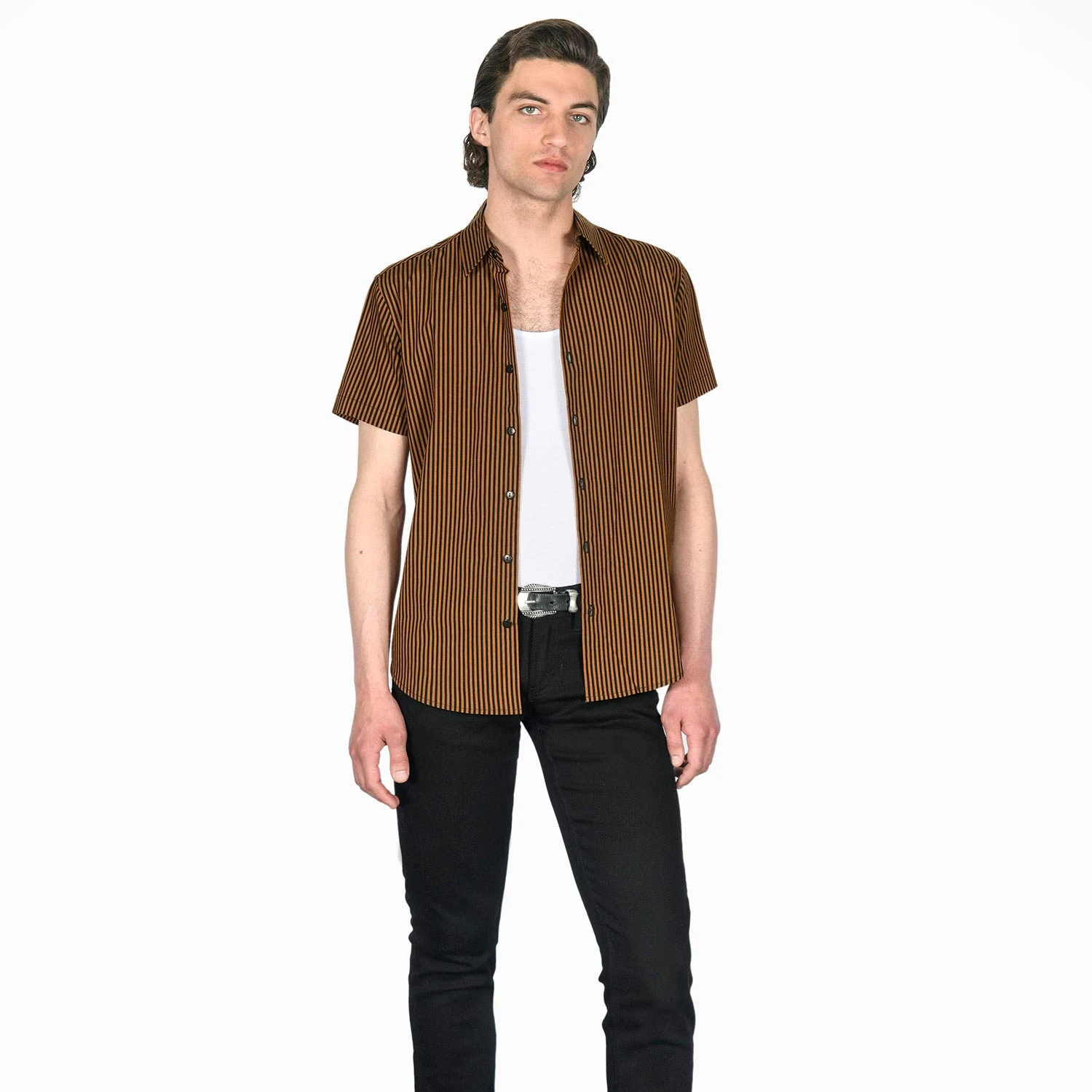 Rip This Joint – Black And Brown Striped Shirt (Size M) 3 Rip This Joint – Black And Brown Striped Shirt (Size M) - Image 3