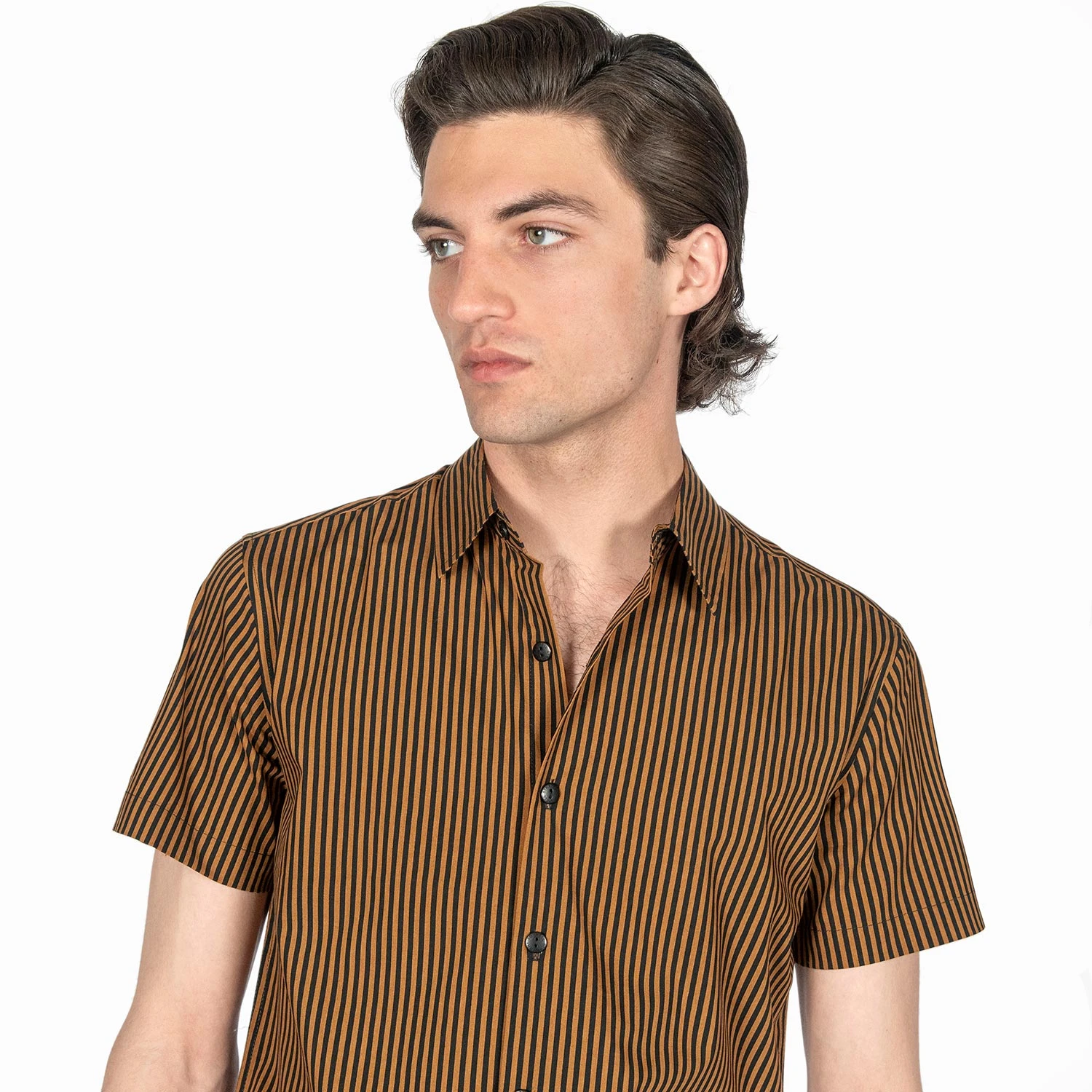 Rip This Joint – Black And Brown Striped Shirt (Size M) 5 Rip This Joint – Black And Brown Striped Shirt (Size M) - Image 5