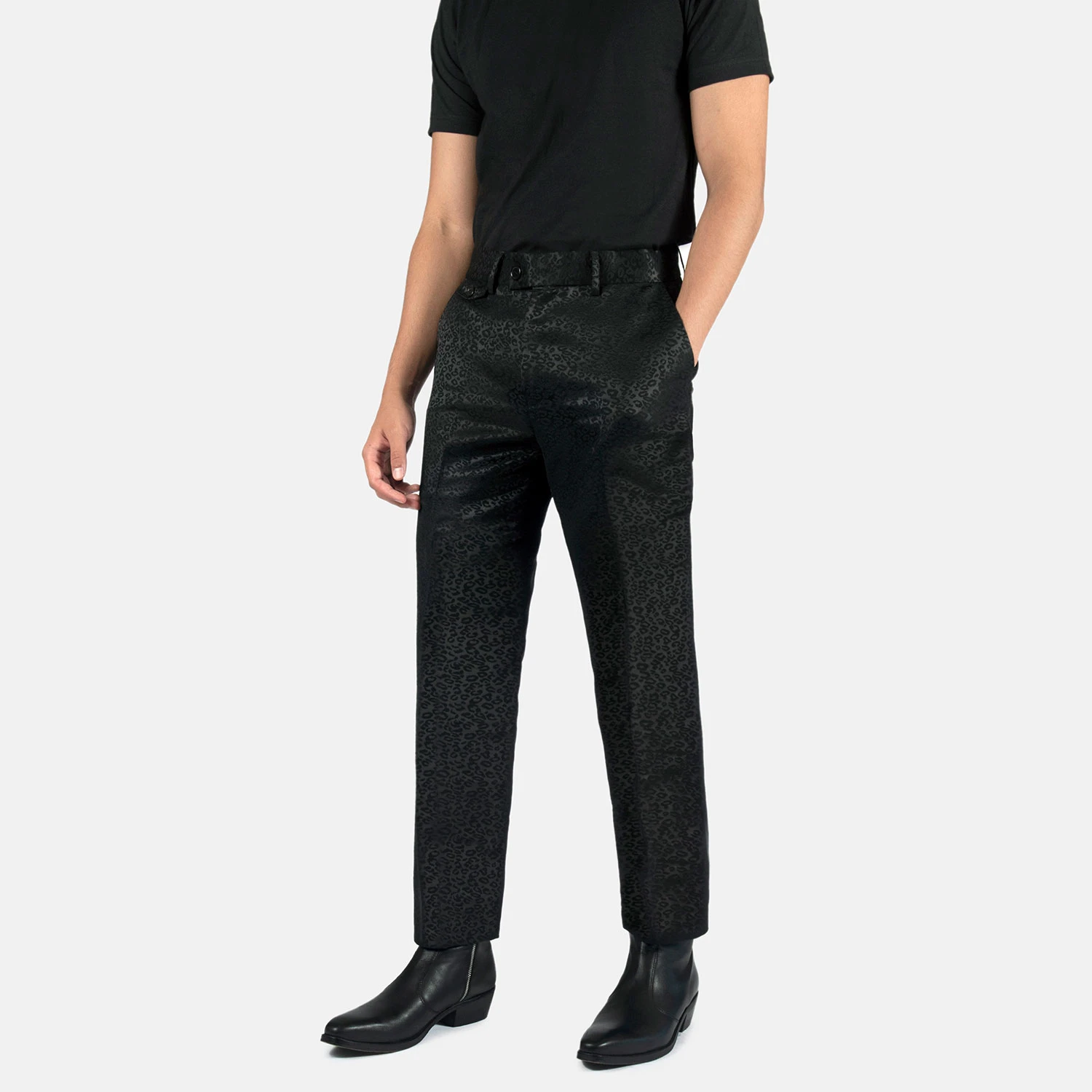 Montrose – Black Leopard – Slim Fit Pants 2 Montrose – Black Leopard – Slim Fit Pants - Image 2