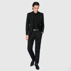 Riviera – Black And White Pinstriped Blazer -Straight To Hell riv blk wht pin w 4