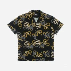 Snake Dance Blues – Black And Grey Snake Motif Print Shirt (Size XS, S, M, L, XL, 2XL, 3XL)