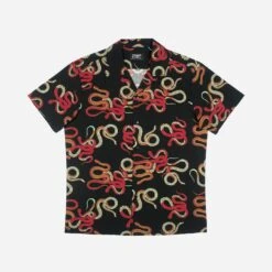 Snake Dance Blues – Black And Red Snake Motif Print Shirt (Size XS, S, M, XL, 2XL, 4XL)
