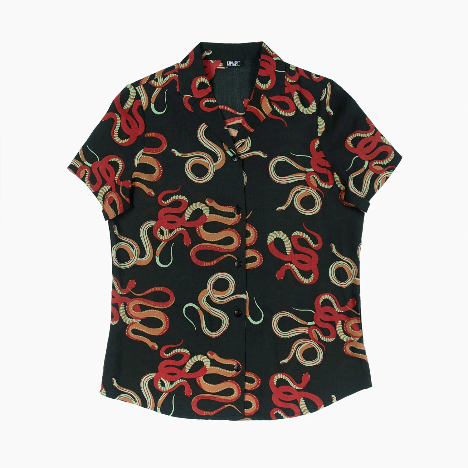 Snake Dance Blues – Snake Motif Print Shirt (Size XS, 3XL) 1 Snake Dance Blues – Snake Motif Print Shirt (Size XS, 3XL)