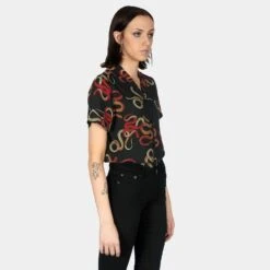 Snake Dance Blues – Snake Motif Print Shirt (Size XS, 3XL) 10 Snake Dance Blues – Snake Motif Print Shirt (Size XS, 3XL) -Straight To Hell sna dan wom w 2