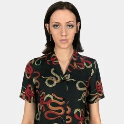 Snake Dance Blues – Snake Motif Print Shirt (Size XS, 3XL) 9 Snake Dance Blues – Snake Motif Print Shirt (Size XS, 3XL) -Straight To Hell sna dan wom w 4