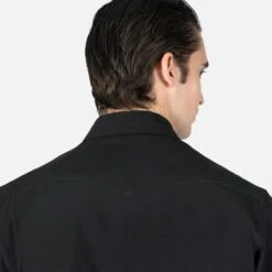 Stay Free – Black Western Shirt (Size M) -Straight To Hell sta fre blk w 4