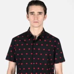 Stepping Stone – Black And Red Polka Dot Shirt (Size XS, S, M, 4XL) 7 Stepping Stone – Black And Red Polka Dot Shirt (Size XS, S, M, 4XL) -Straight To Hell ste sto blk red w 2