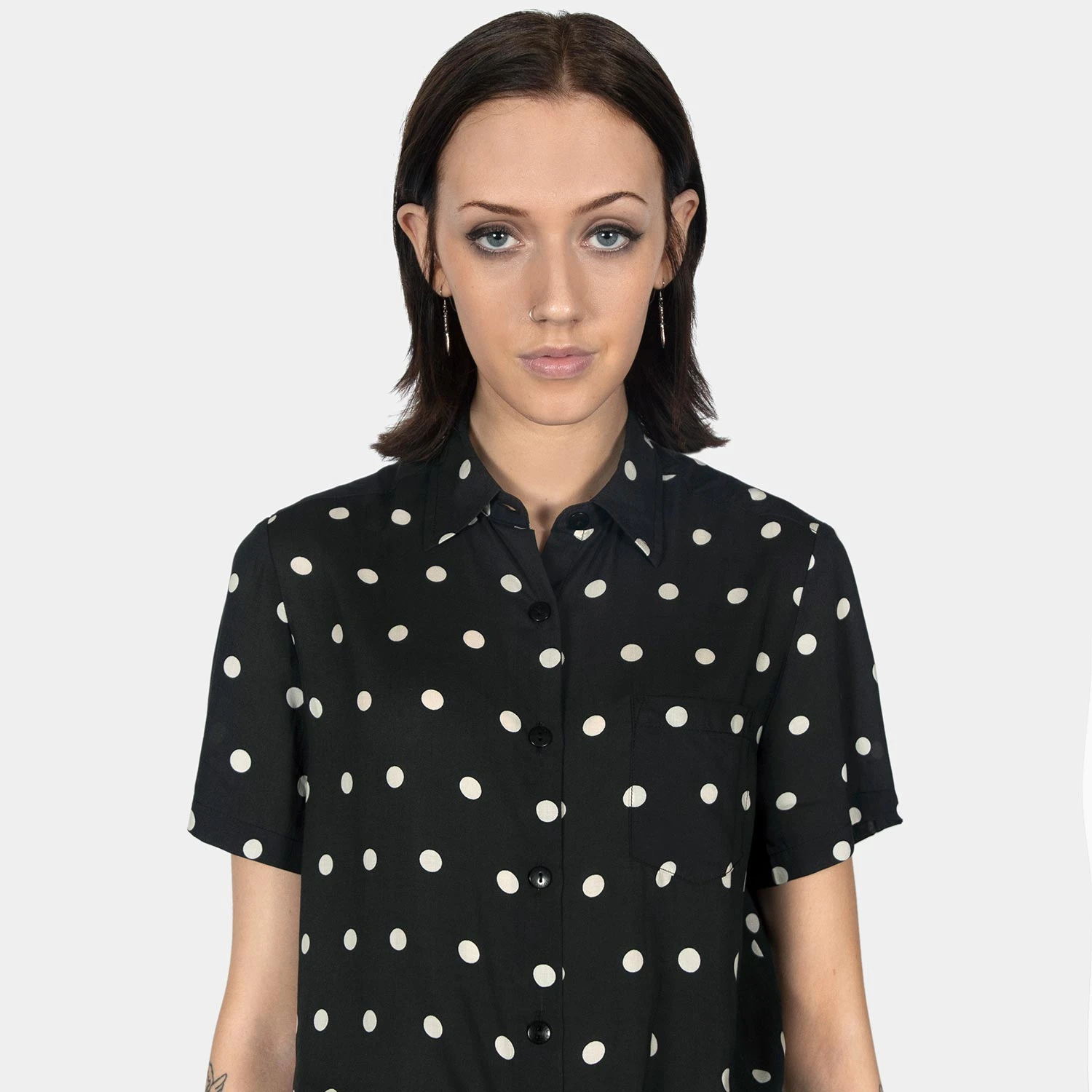 Stepping Stone – Black And White Polka Dot Shirt (Size XS, M, L, XL, 2XL) 3 Stepping Stone – Black And White Polka Dot Shirt (Size XS, M, L, XL, 2XL) - Image 3