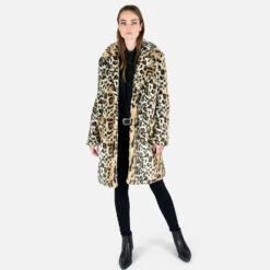 Stevie – Leopard Faux Fur Coat -Straight To Hell ste tan w 4