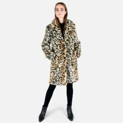 Stevie – Leopard Faux Fur Coat -Straight To Hell ste tan w 8