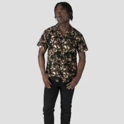 Tame My Tiger – Tiger Motif Print Shirt -Straight To Hell tam my tig blk bro men w 4