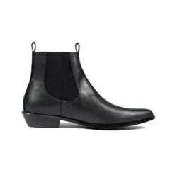 Vegan Addison – Black Faux Leather Chelsea Boots (Size 8.5, 10.5, 13, 14)