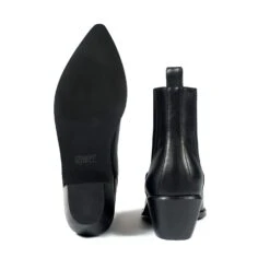 Vegan Addison – Black Faux Leather Chelsea Boots (Size 8, 9) -Straight To Hell veg add blk wom w 5