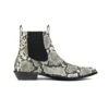 Vegan Addison – Grey Snakeskin Faux Leather Chelsea Boots (Size 8.5)