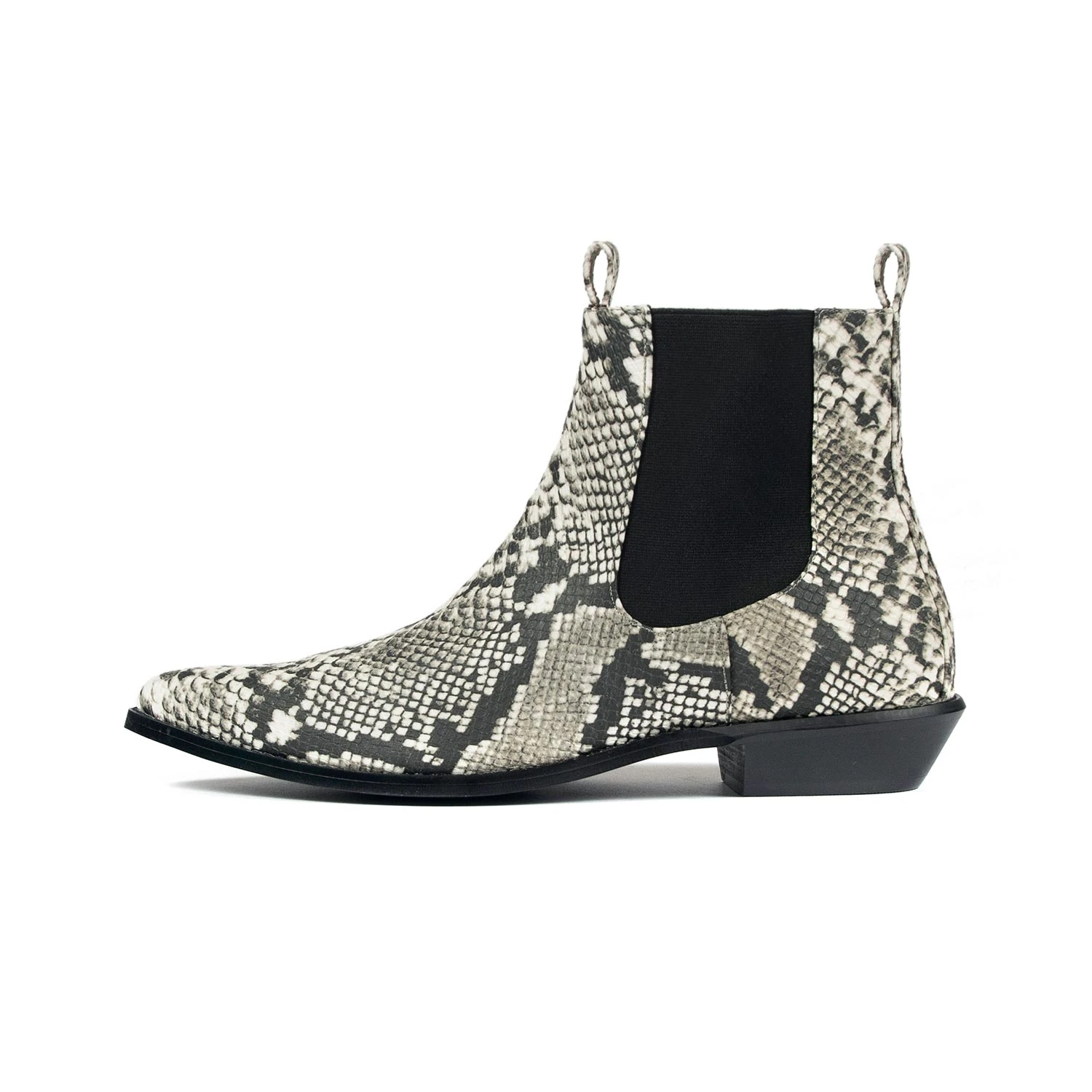 Vegan Addison – Grey Snakeskin Faux Leather Chelsea Boots (Size 8.5) 2 Vegan Addison – Grey Snakeskin Faux Leather Chelsea Boots (Size 8.5) - Image 2