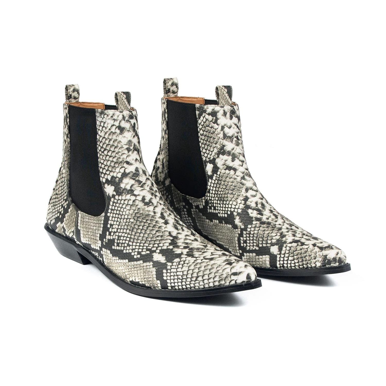 Vegan Addison – Grey Snakeskin Faux Leather Chelsea Boots (Size 8.5) 3 Vegan Addison – Grey Snakeskin Faux Leather Chelsea Boots (Size 8.5) - Image 3