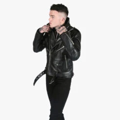 Vegan Commando – Black And Nickel – Black Lining – Faux Leather Jacket 19 Vegan Commando – Black And Nickel – Black Lining – Faux Leather Jacket -Straight To Hell veg com blk nic b l sthvl men w 10