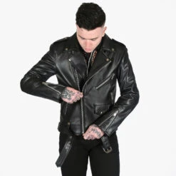 Vegan Commando – Black And Nickel – Black Lining – Faux Leather Jacket 20 Vegan Commando – Black And Nickel – Black Lining – Faux Leather Jacket -Straight To Hell veg com blk nic b l sthvl men w 11