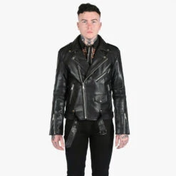 Vegan Commando – Black And Nickel – Black Lining – Faux Leather Jacket 13 Vegan Commando – Black And Nickel – Black Lining – Faux Leather Jacket -Straight To Hell veg com blk nic b l sthvl men w 2