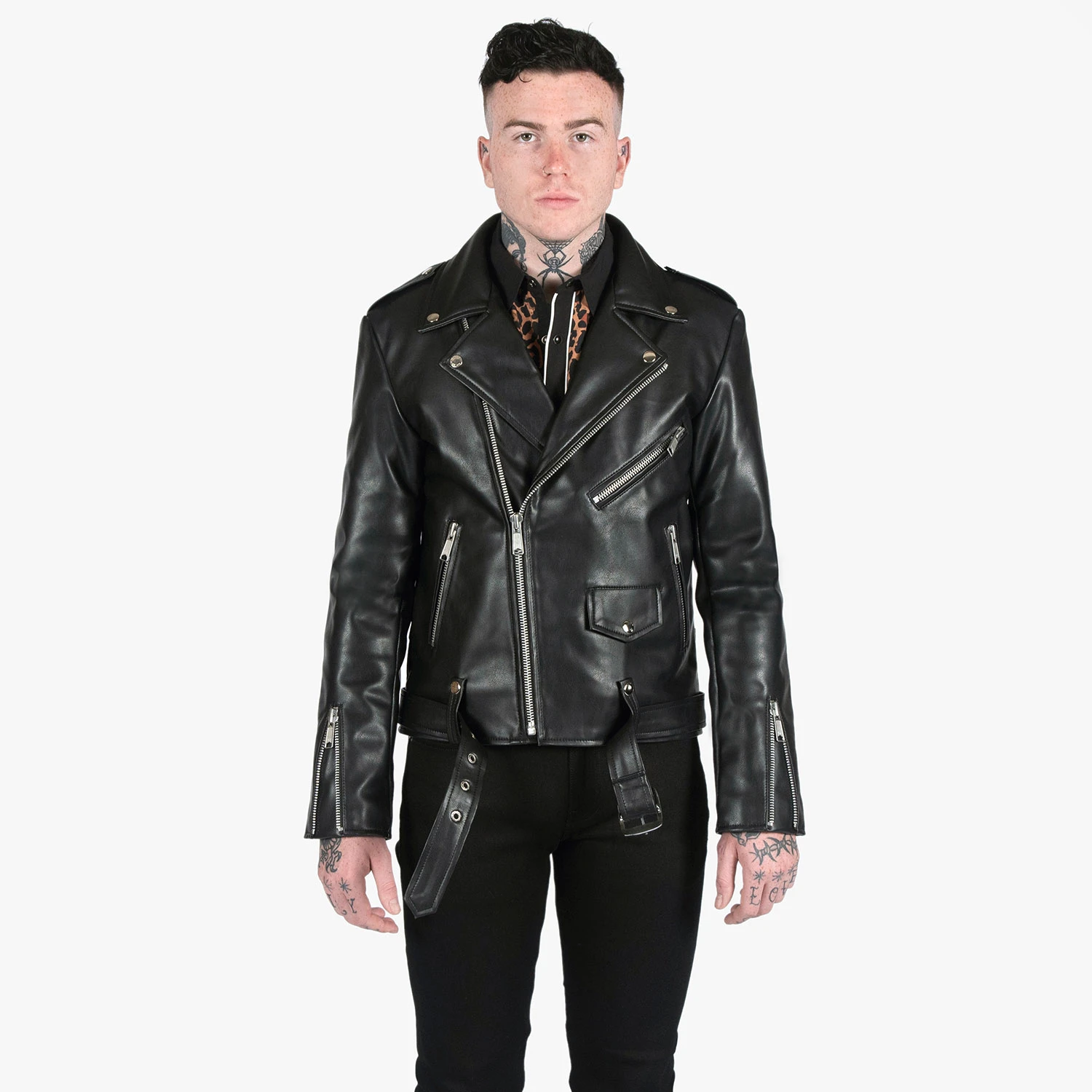 Vegan Commando – Black And Nickel – Black Lining – Faux Leather Jacket 3 Vegan Commando – Black And Nickel – Black Lining – Faux Leather Jacket - Image 3