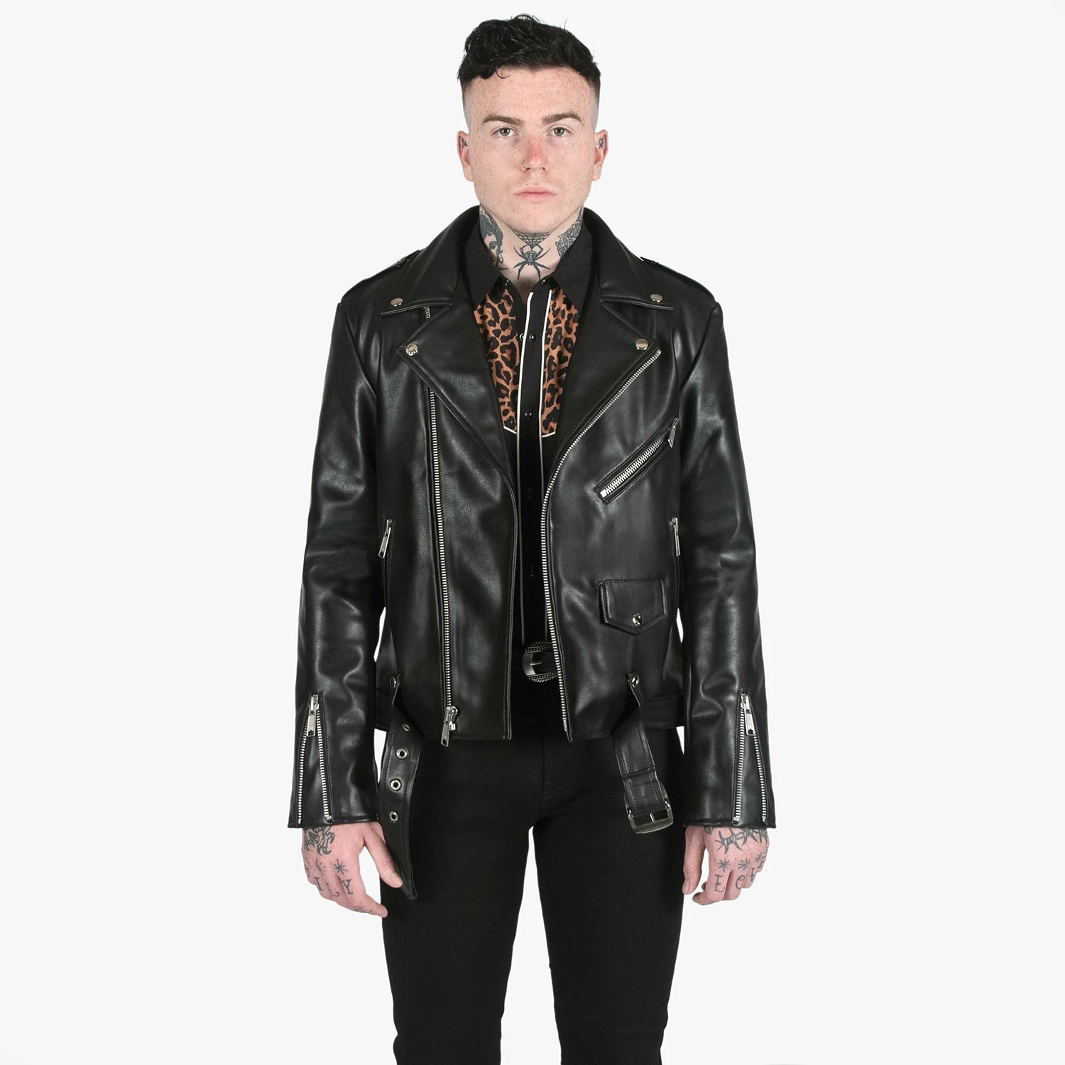 Vegan Commando – Black And Nickel – Black Lining – Faux Leather Jacket 2 Vegan Commando – Black And Nickel – Black Lining – Faux Leather Jacket - Image 2