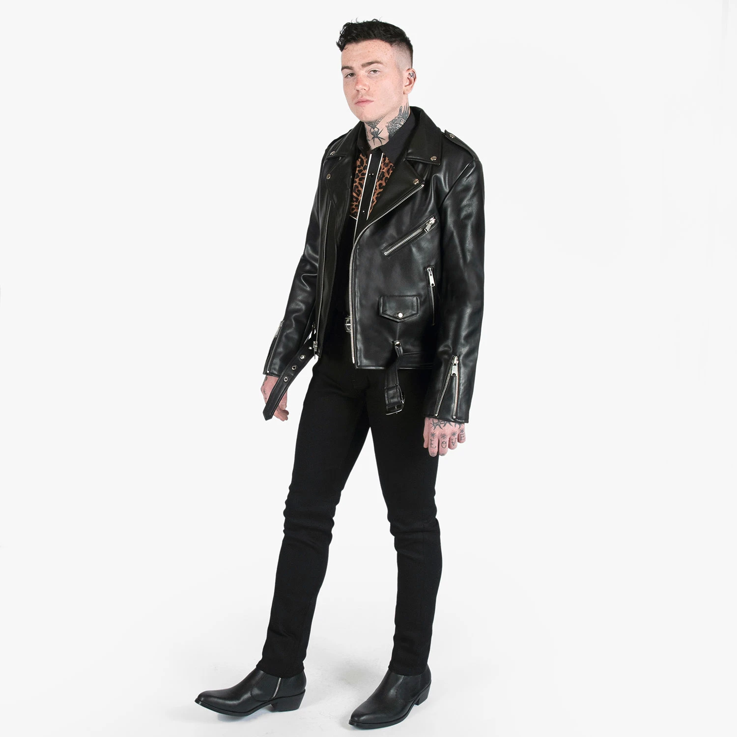 Vegan Commando – Black And Nickel – Black Lining – Faux Leather Jacket 4 Vegan Commando – Black And Nickel – Black Lining – Faux Leather Jacket - Image 4