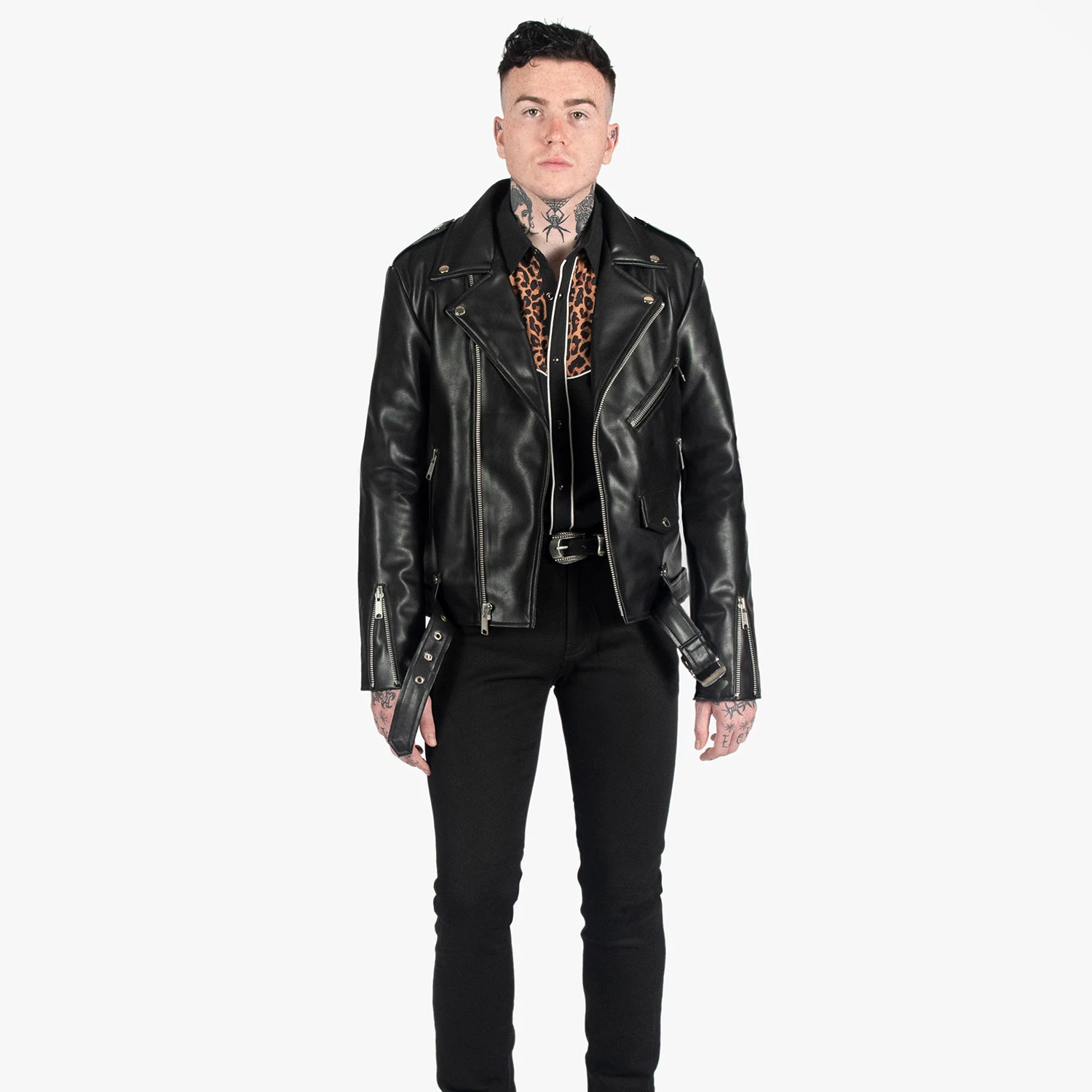 Vegan Commando – Black And Nickel – Black Lining – Faux Leather Jacket 5 Vegan Commando – Black And Nickel – Black Lining – Faux Leather Jacket - Image 5