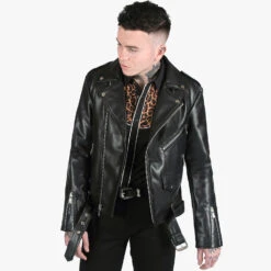 Vegan Commando – Black And Nickel – Black Lining – Faux Leather Jacket 18 Vegan Commando – Black And Nickel – Black Lining – Faux Leather Jacket -Straight To Hell veg com blk nic b l sthvl men w 6