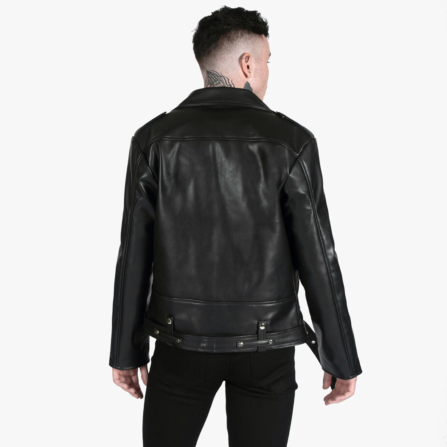 Vegan Commando – Black And Nickel – Black Lining – Faux Leather Jacket 11 Vegan Commando – Black And Nickel – Black Lining – Faux Leather Jacket - Image 11