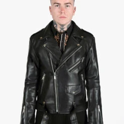 Vegan Commando – Black And Nickel – Black Lining – Faux Leather Jacket 17 Vegan Commando – Black And Nickel – Black Lining – Faux Leather Jacket -Straight To Hell veg com blk nic b l sthvl men w 8