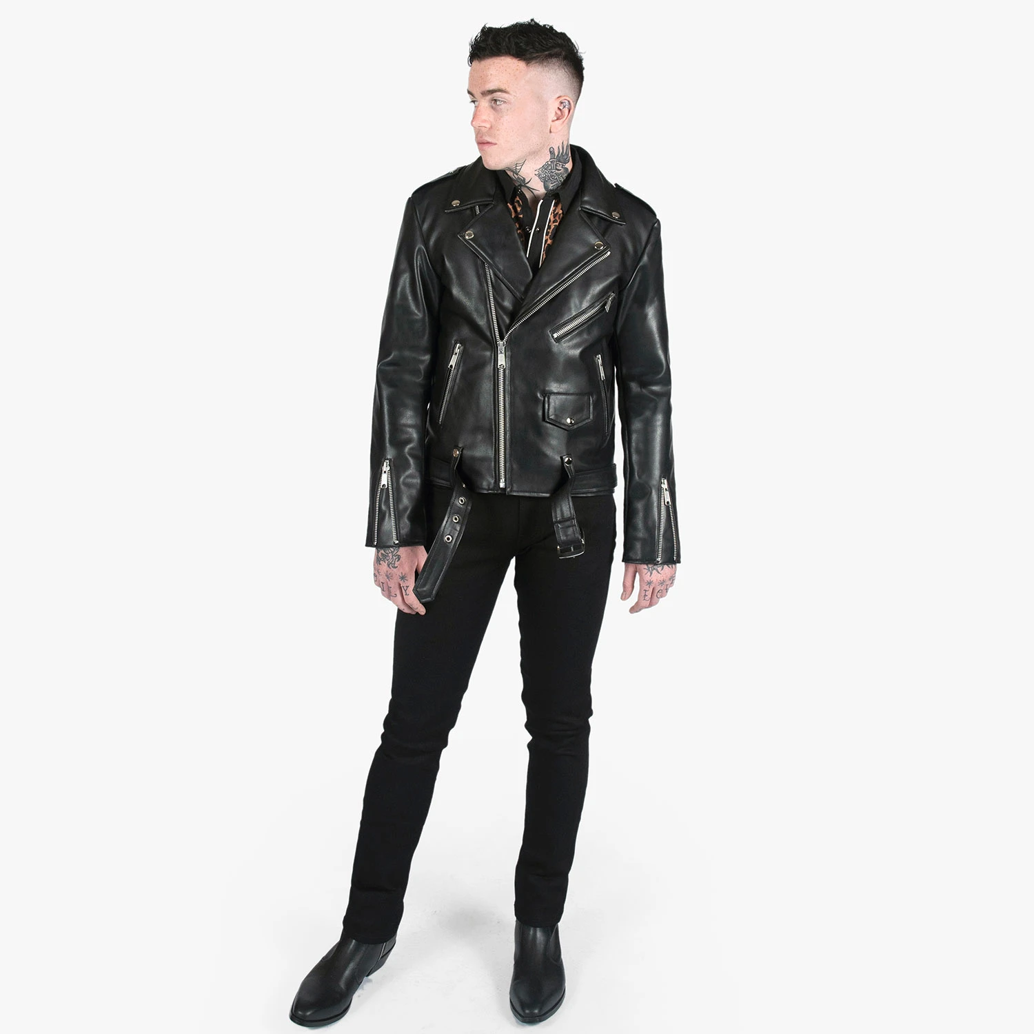 Vegan Commando – Black And Nickel – Black Lining – Faux Leather Jacket 6 Vegan Commando – Black And Nickel – Black Lining – Faux Leather Jacket - Image 6
