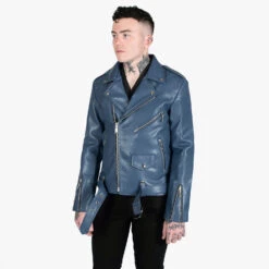 Vegan Commando – Blue And Nickel – Faux Leather Jacket (Size 34, 36, 38S, 38, 40, 42) 13 Vegan Commando – Blue And Nickel – Faux Leather Jacket (Size 34, 36, 38S, 38, 40, 42) -Straight To Hell veg com blu nic sthvl men w 9