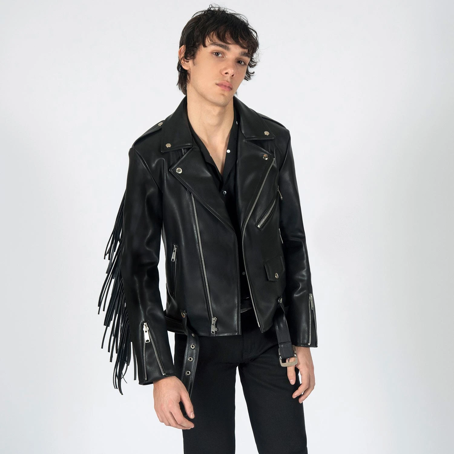 Vegan Commando Fringe – Faux Leather Jacket With Fringe (Size 34S, 34, 36S, 36, 38S, 38, 40, 42, 46, 50, 52) 4 Vegan Commando Fringe – Faux Leather Jacket With Fringe (Size 34S, 34, 36S, 36, 38S, 38, 40, 42, 46, 50, 52) - Image 4