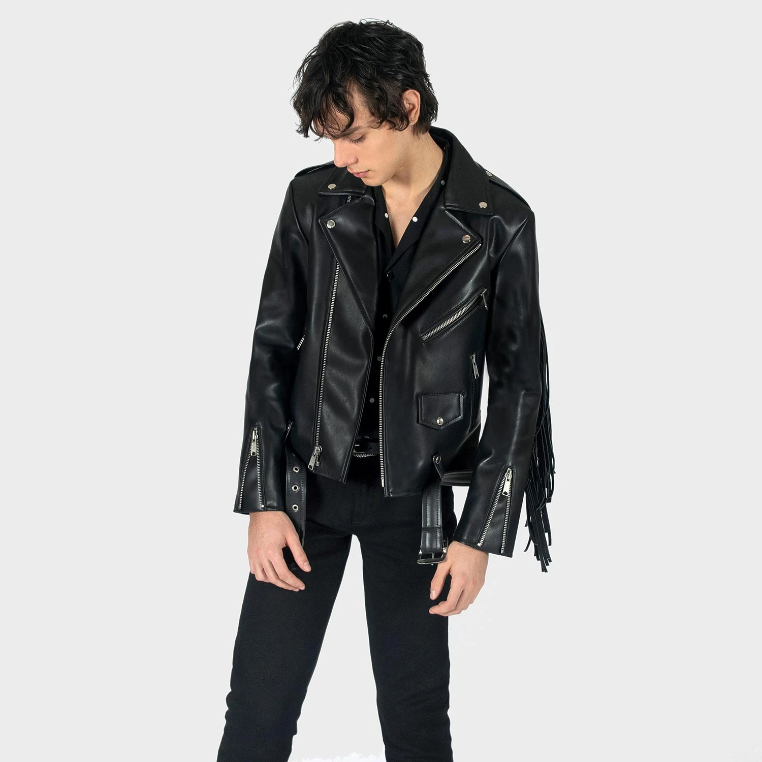 Vegan Commando Fringe – Faux Leather Jacket With Fringe (Size 34S, 34, 36S, 36, 38S, 38, 40, 42, 46, 50, 52) 8 Vegan Commando Fringe – Faux Leather Jacket With Fringe (Size 34S, 34, 36S, 36, 38S, 38, 40, 42, 46, 50, 52) - Image 8
