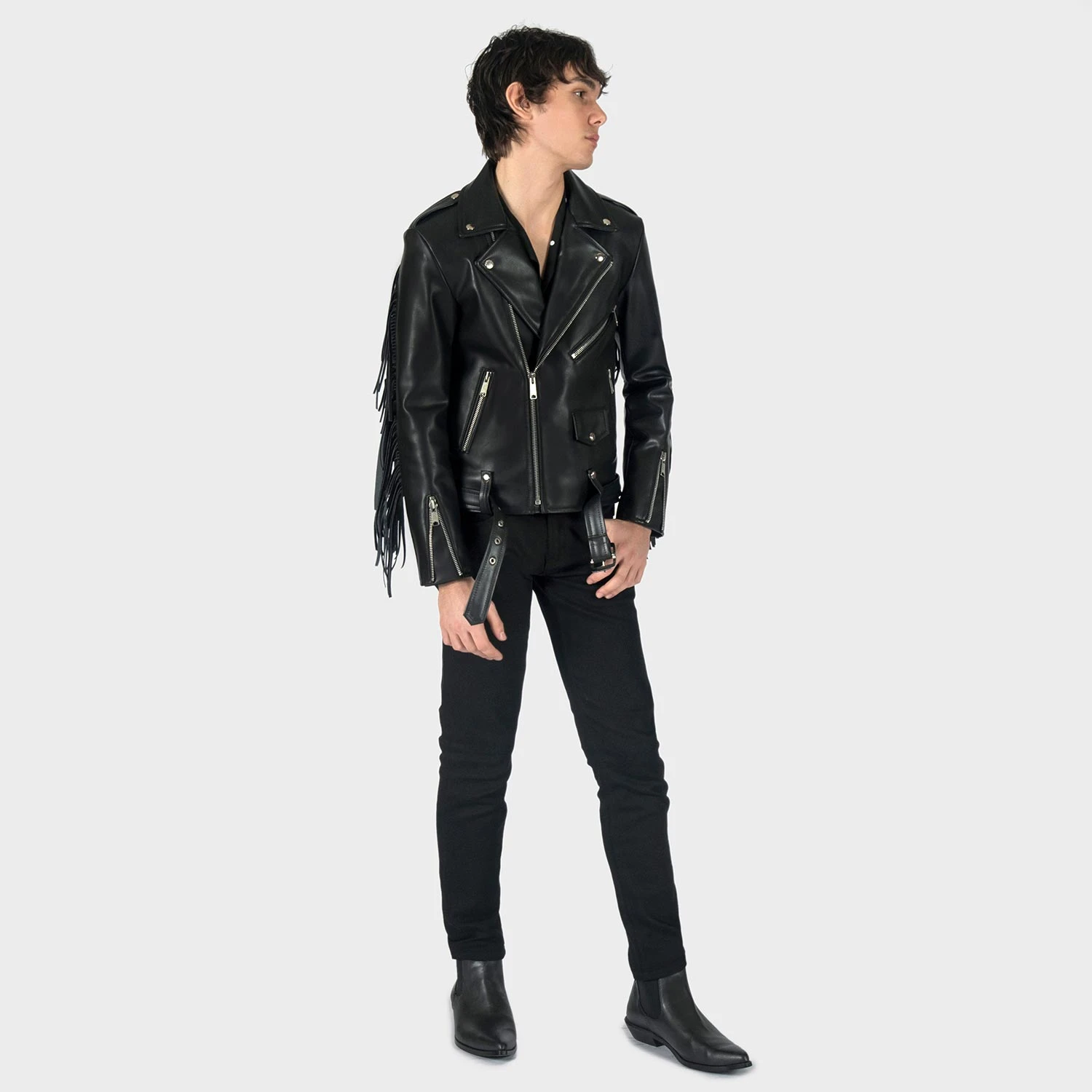 Vegan Commando Fringe – Faux Leather Jacket With Fringe (Size 34S, 34, 36S, 36, 38S, 38, 40, 42, 46, 50, 52) 3 Vegan Commando Fringe – Faux Leather Jacket With Fringe (Size 34S, 34, 36S, 36, 38S, 38, 40, 42, 46, 50, 52) - Image 3
