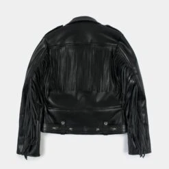 Vegan Commando Fringe – Faux Leather Jacket With Fringe 19 Vegan Commando Fringe – Faux Leather Jacket With Fringe -Straight To Hell veg com fri wom w 10