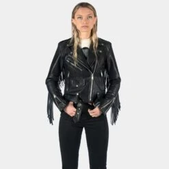 Vegan Commando Fringe – Faux Leather Jacket With Fringe 14 Vegan Commando Fringe – Faux Leather Jacket With Fringe -Straight To Hell veg com fri wom w 5