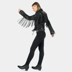 Vegan Commando Fringe – Faux Leather Jacket With Fringe 18 Vegan Commando Fringe – Faux Leather Jacket With Fringe -Straight To Hell veg com fri wom w 8