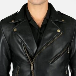 Vegan Commando Long – For Tall Men – Black And Brass Faux Leather Jacket 15 Vegan Commando Long – For Tall Men – Black And Brass Faux Leather Jacket -Straight To Hell veg com lon blk nic sthvl w 8