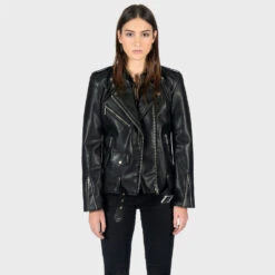 Vegan Commando Oversized – Faux Leather Jacket (Size XS, S, M, L, XL, 2XL, 3XL, 4XL, 5XL) -Straight To Hell veg com ove blk nic w 1
