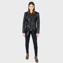 Vegan Commando Oversized – Faux Leather Jacket (Size XS, S, M, L, XL, 2XL, 3XL, 4XL, 5XL) -Straight To Hell veg com ove blk nic w 2