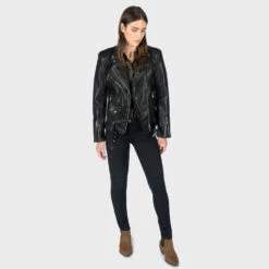 Vegan Commando Oversized – Faux Leather Jacket (Size XS, S, M, L, XL, 2XL, 3XL, 4XL, 5XL) -Straight To Hell veg com ove blk nic w 3