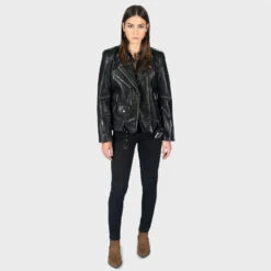 Vegan Commando Oversized – Faux Leather Jacket (Size XS, S, M, L, XL, 2XL, 3XL, 4XL, 5XL) -Straight To Hell veg com ove blk nic w 6