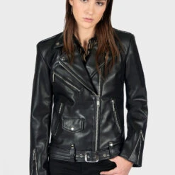 Vegan Commando Oversized – Faux Leather Jacket (Size XS, S, M, L, XL, 2XL, 3XL, 4XL, 5XL) -Straight To Hell veg com ove blk nic w 7