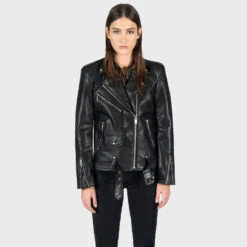 Vegan Commando Oversized – Faux Leather Jacket (Size XS, S, M, L, XL, 2XL, 3XL, 4XL, 5XL) -Straight To Hell veg com ove blk nic w 8