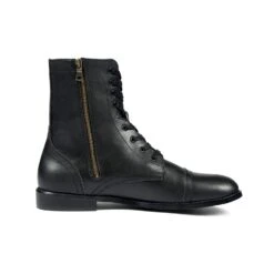 Vegan Division – Black And Brass Faux Leather Combat Boots (Size 7, 7.5, 8, 8.5, 9, 9.5, 10, 10.5, 11, 12, 14)